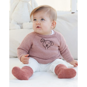Sweter Woof Woof od DROPS Design - wzór na sweter dla niemowląt w rozmiarze 0/1 miesiąc - 3/4 lata