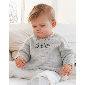 Sweter Meow Meow od DROPS Design - wzór na sweter dla niemowląt w rozmiarze 0/1 miesiąc - 3/4 lata
