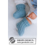 Dream in Niebieski Socks by DROPS Design - skarpetki dziecięce rozmiar 1/3 miesiąc - 3/4 rok