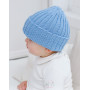 Niebieski Cloud Beanie od DROPS Design - wzór na czapkę dla niemowląt w rozmiarze 0/1 miesiąc - 3/4 lata