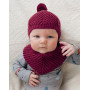 Baby Plum by DROPS Design - Wzór na czapkę i śliniaczek dla niemowląt Rozmiar 1/3 miesiąca - 3/4 roku