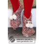 Sockin' Around by DROPS Design - Wzór na Dziergane Bambosze Świąteczne z Pomponami 35 - 43