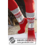 Angel Feet by DROPS Design - Dziergane Skarpety Świąteczne z Aniołkami Rozmiar 32 - 43