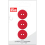 Prym Flat Plastic Button Czerwony 20mm - 3 szt.