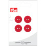 Prym Flat Plastic Button Czerwony 15mm - 4 szt.