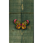 Permin Zestaw do haftu Motyl zielony różowy 9x6cm