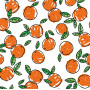 Bawełniany dżersej z nadrukiem 150 cm 050 Pomarańcze - 50 cm