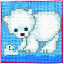Permin Zestaw do haftu dla dzieci Słomkowy Niedźwiedź Polarny 25x25cm