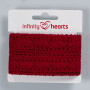 Infinity Hearts Lace Ribbon Polyester 25mm 10 Wine Czerwony - 5m