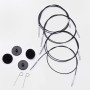 KnitPro Drut / kabel do wymiennych okrągłych igieł dziewiarskich 35 cm (staje się 60 cm wraz z igłami) Czarny ze srebrnym złącze