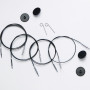KnitPro Drut / Kabel (obrotowy) do wymiennych igieł okrągłych 76 cm (staje się 100 cm z igłami) Czarny ze srebrnym złączem