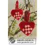 Heart Basket by DROPS Design - Świąteczny Koszyk Wzór na Szydełko 10 cm - 2 szt.